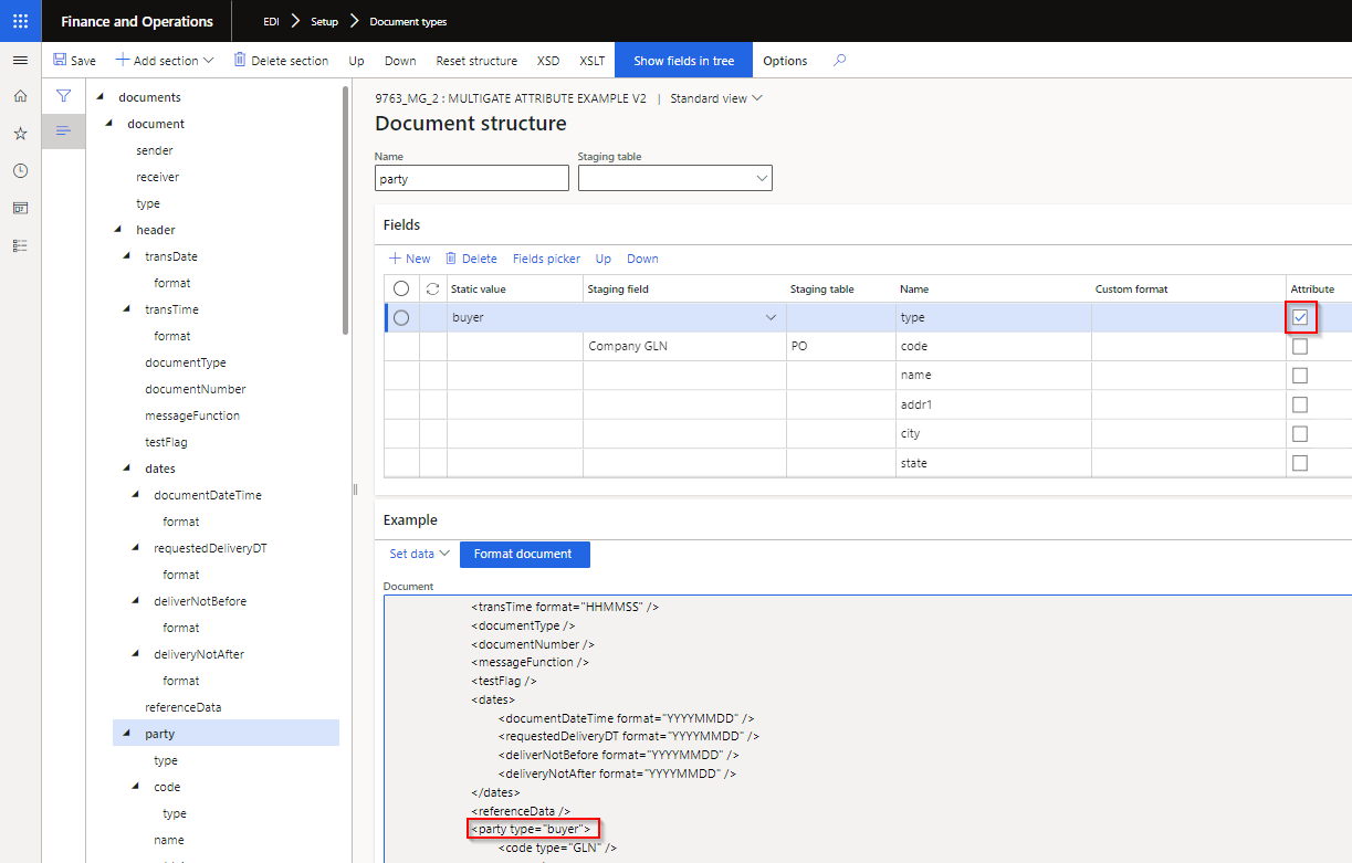 XML Attribute example