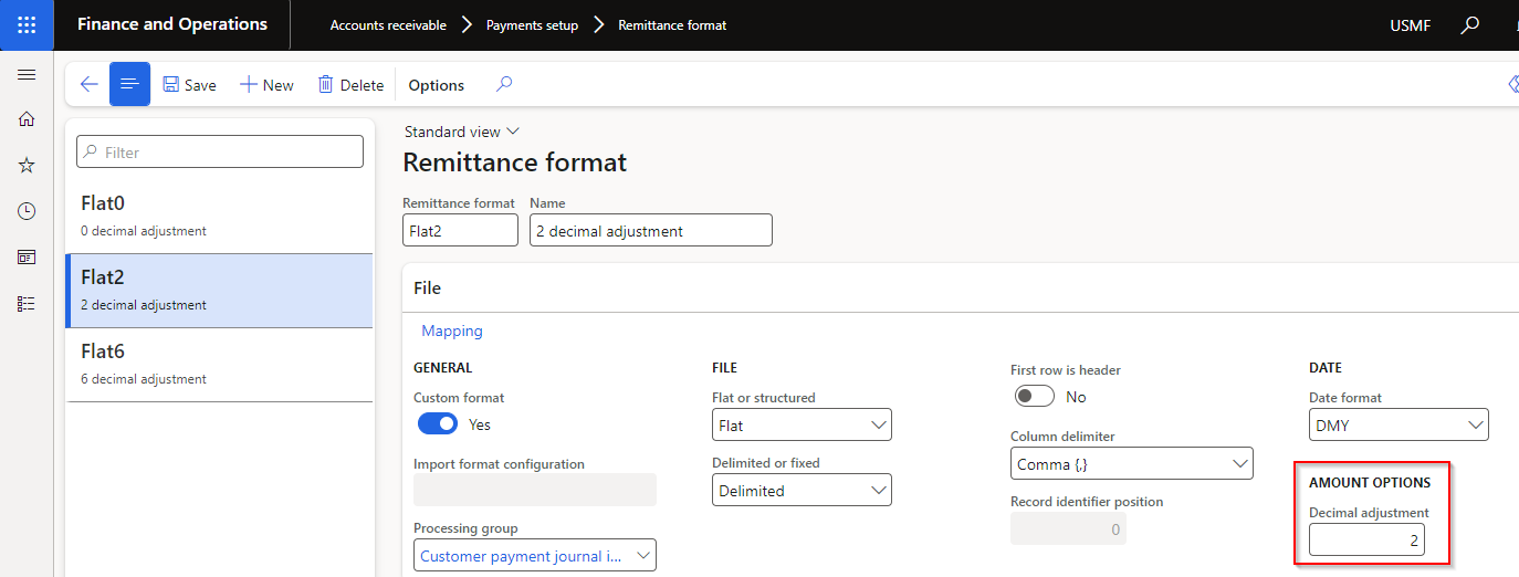 Remittance format