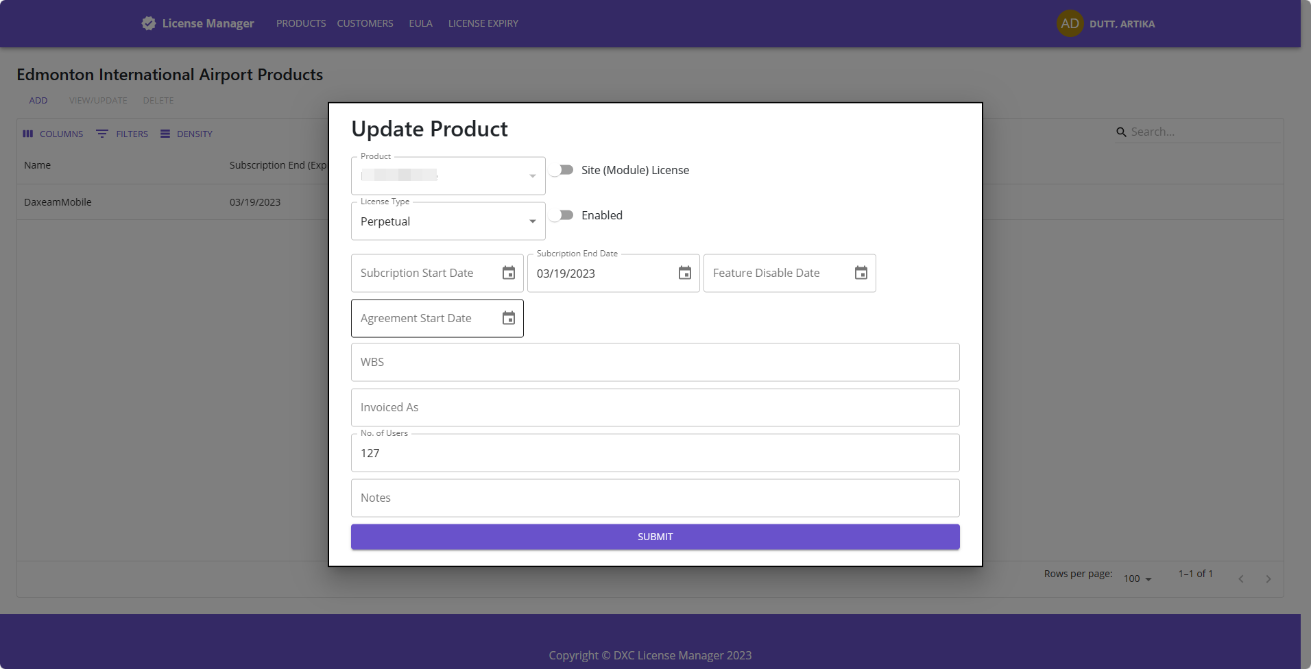 ViewUpdateCustomerProduct